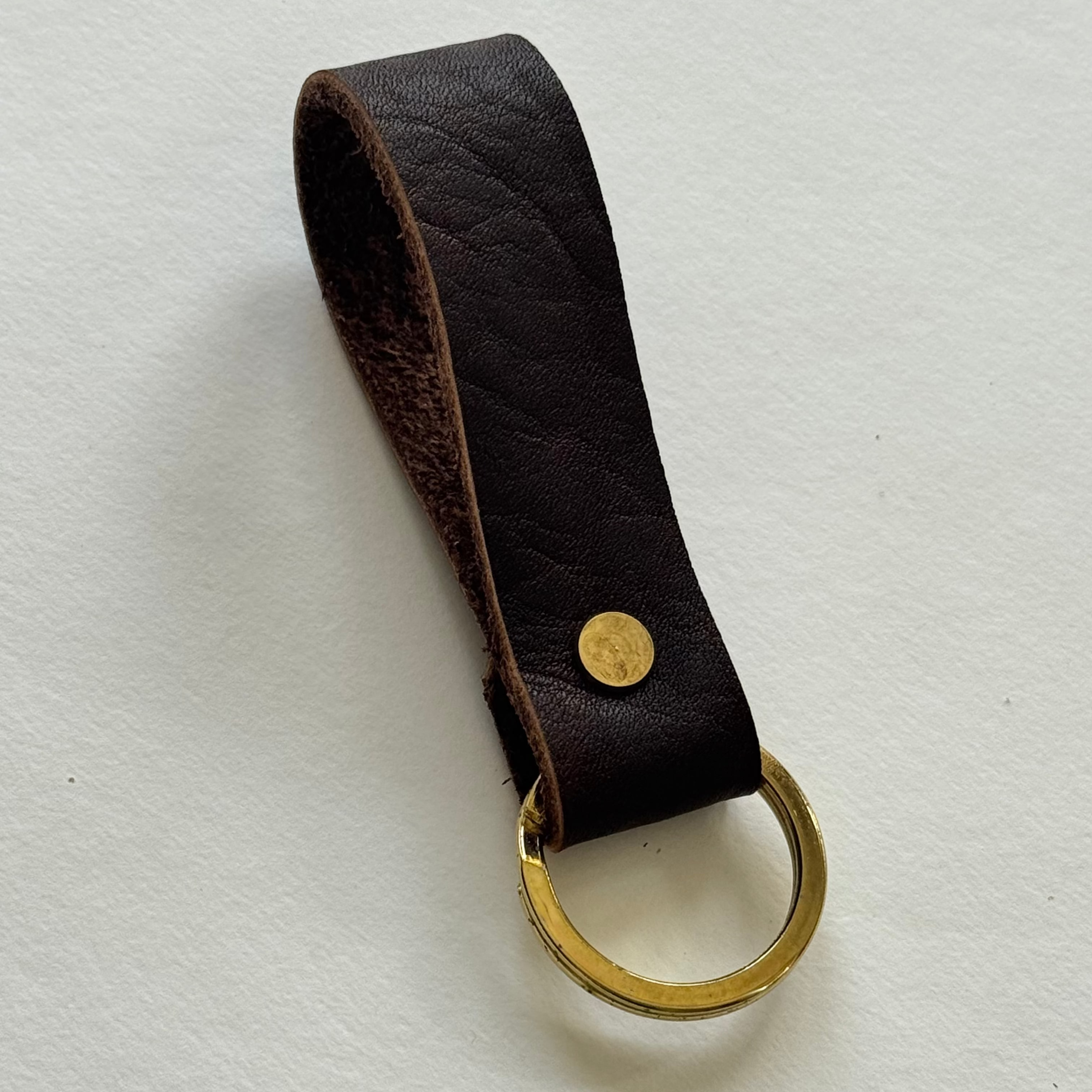 Dark Espresso Leather Keychain
