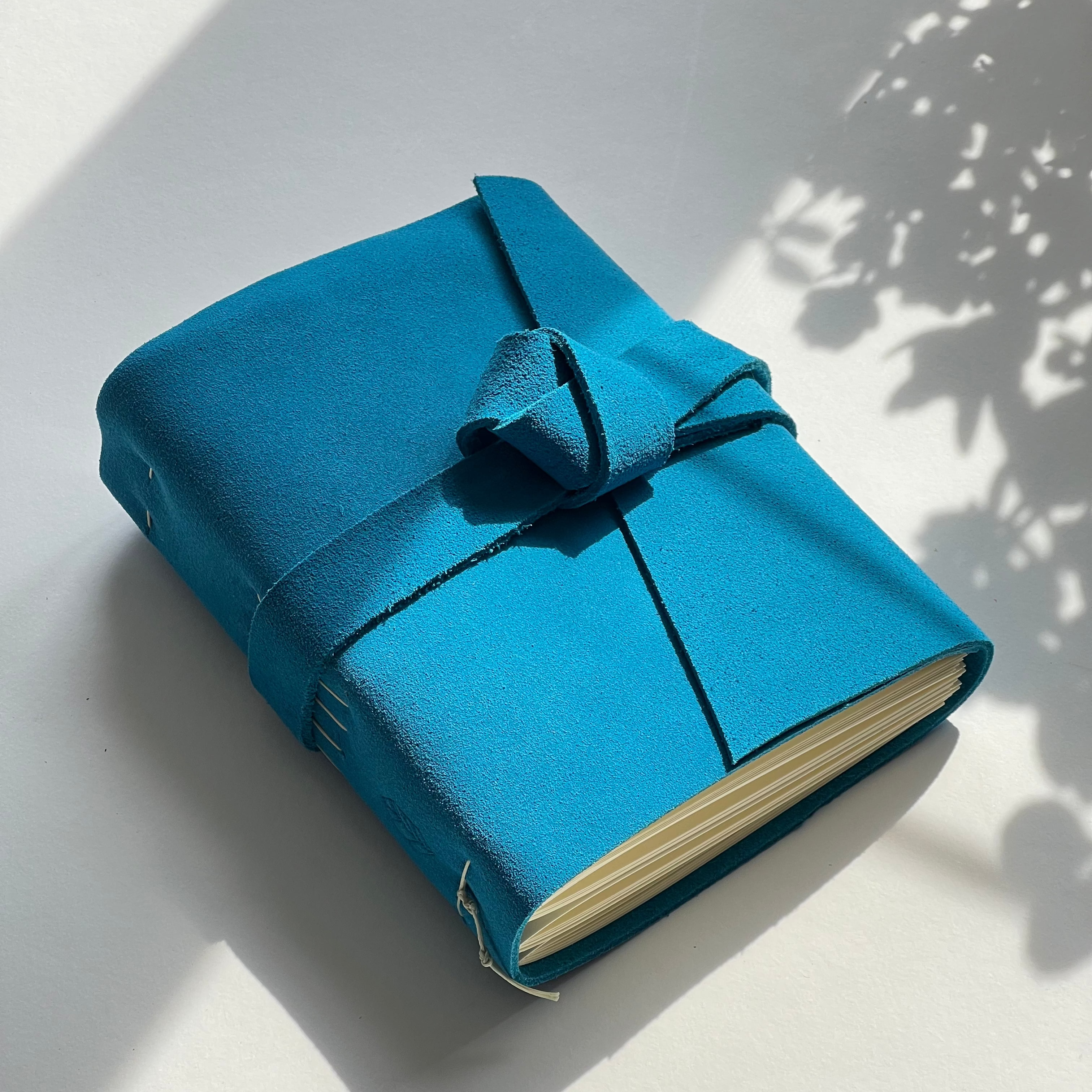 sapphire blue leather photo journal handmade