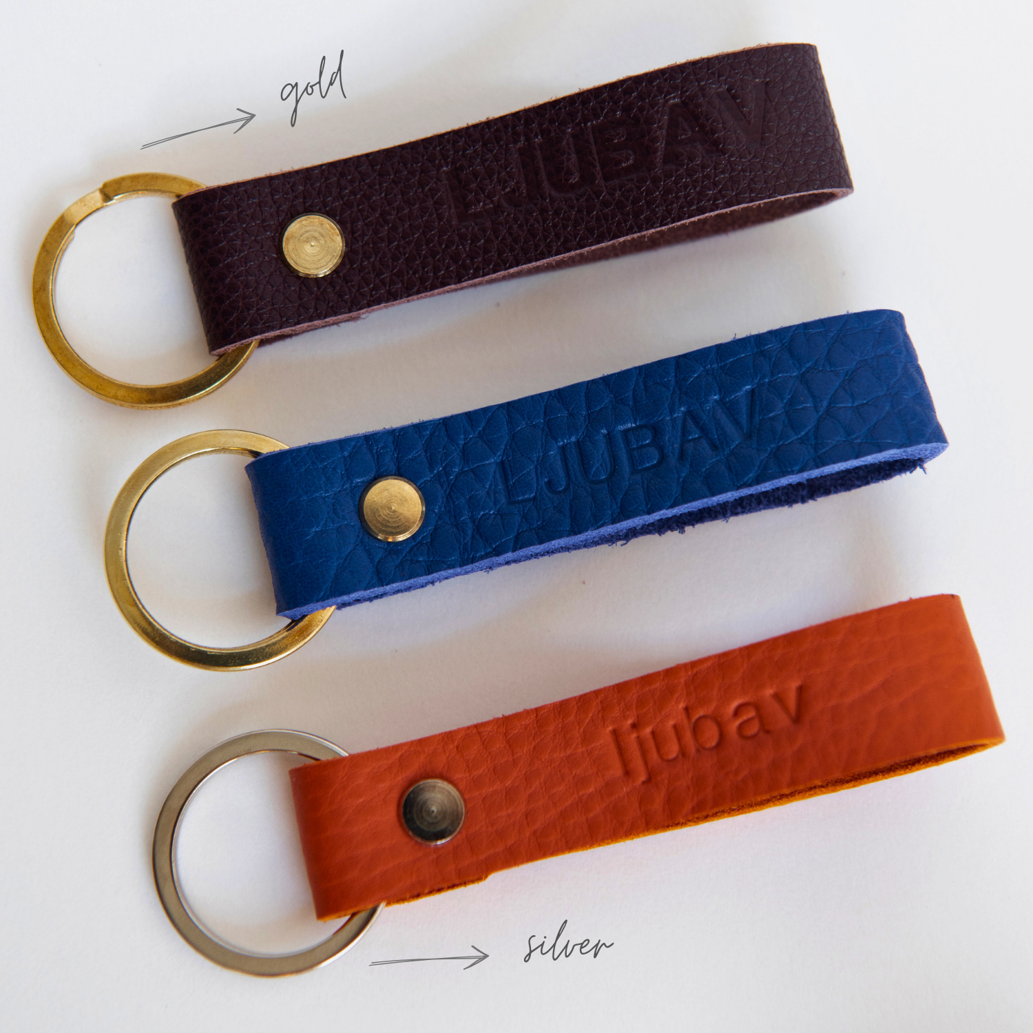 Plum Leather Keychain