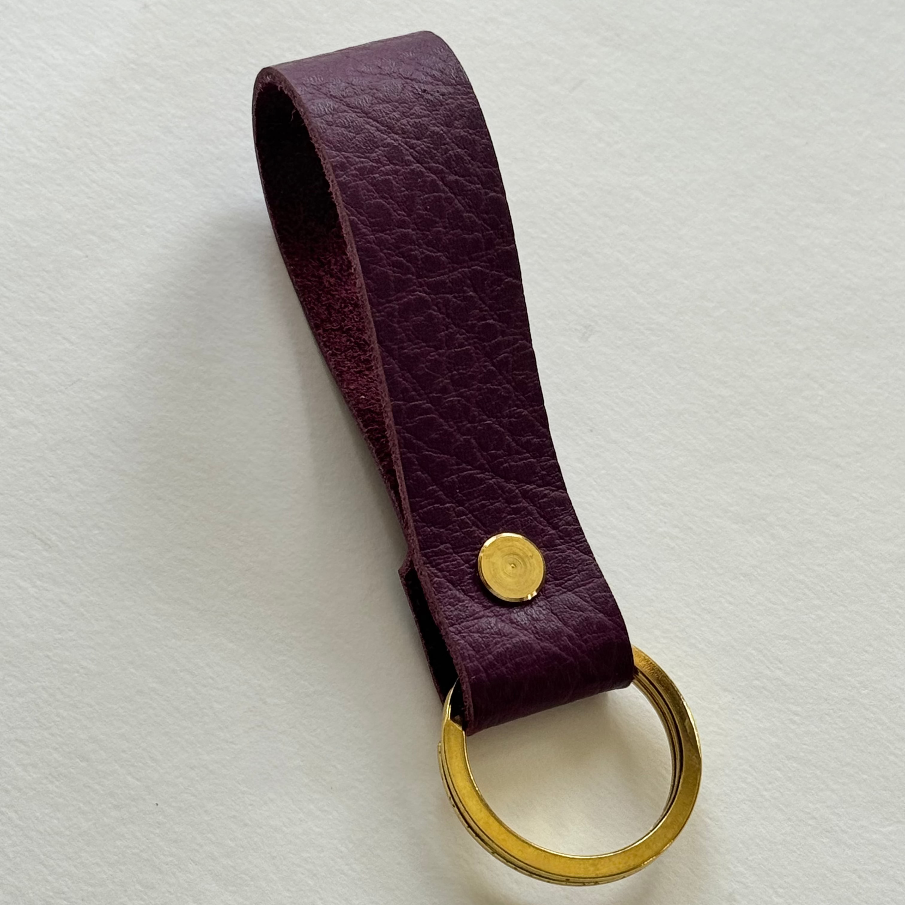 Plum Leather Keychain