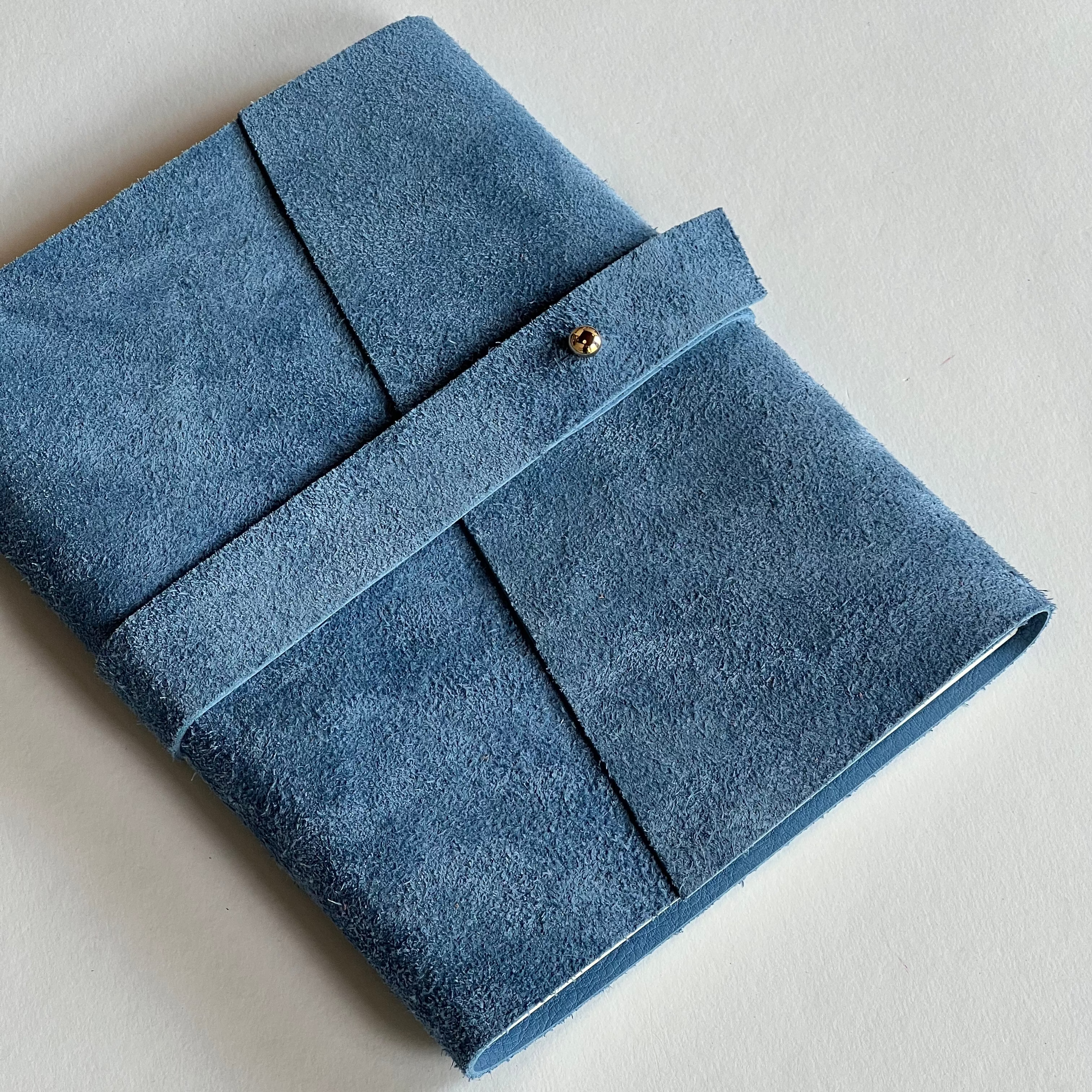 Denim blue leather notebook