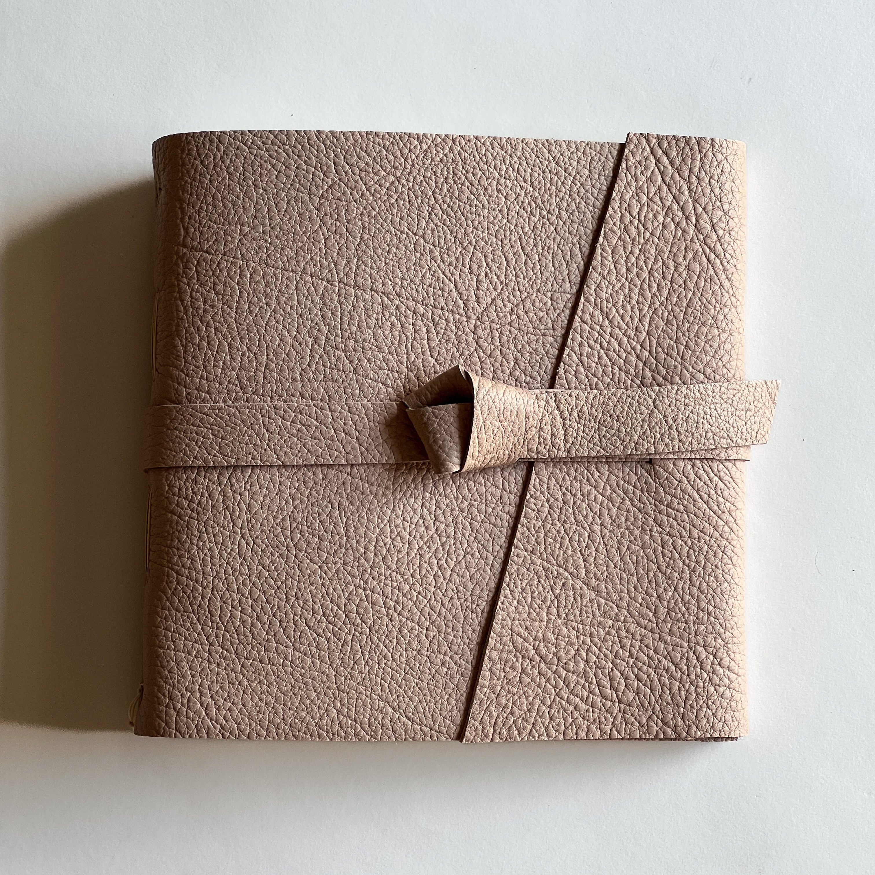 dusty blush leather photo album