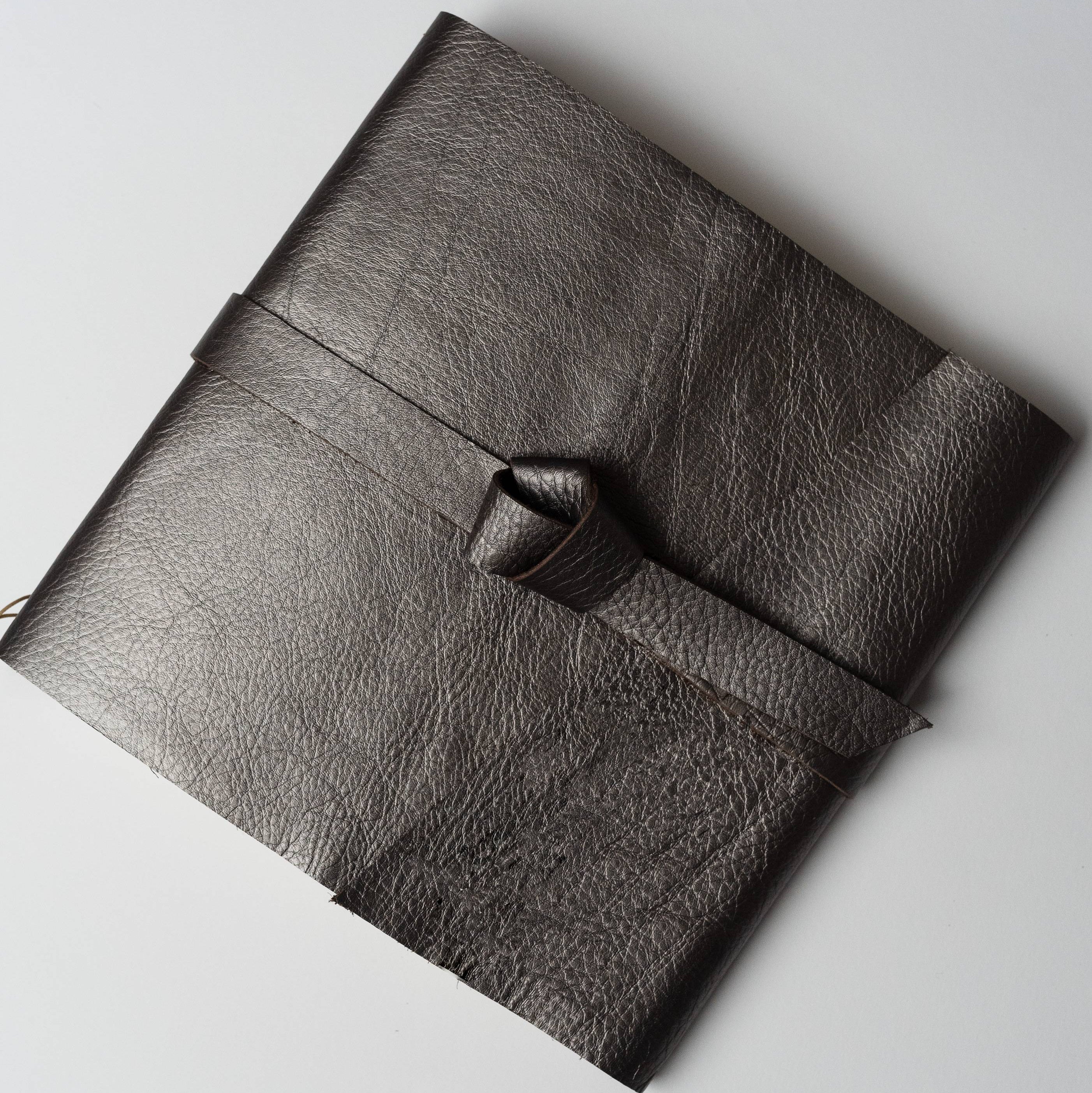 metallic brown leather photo album