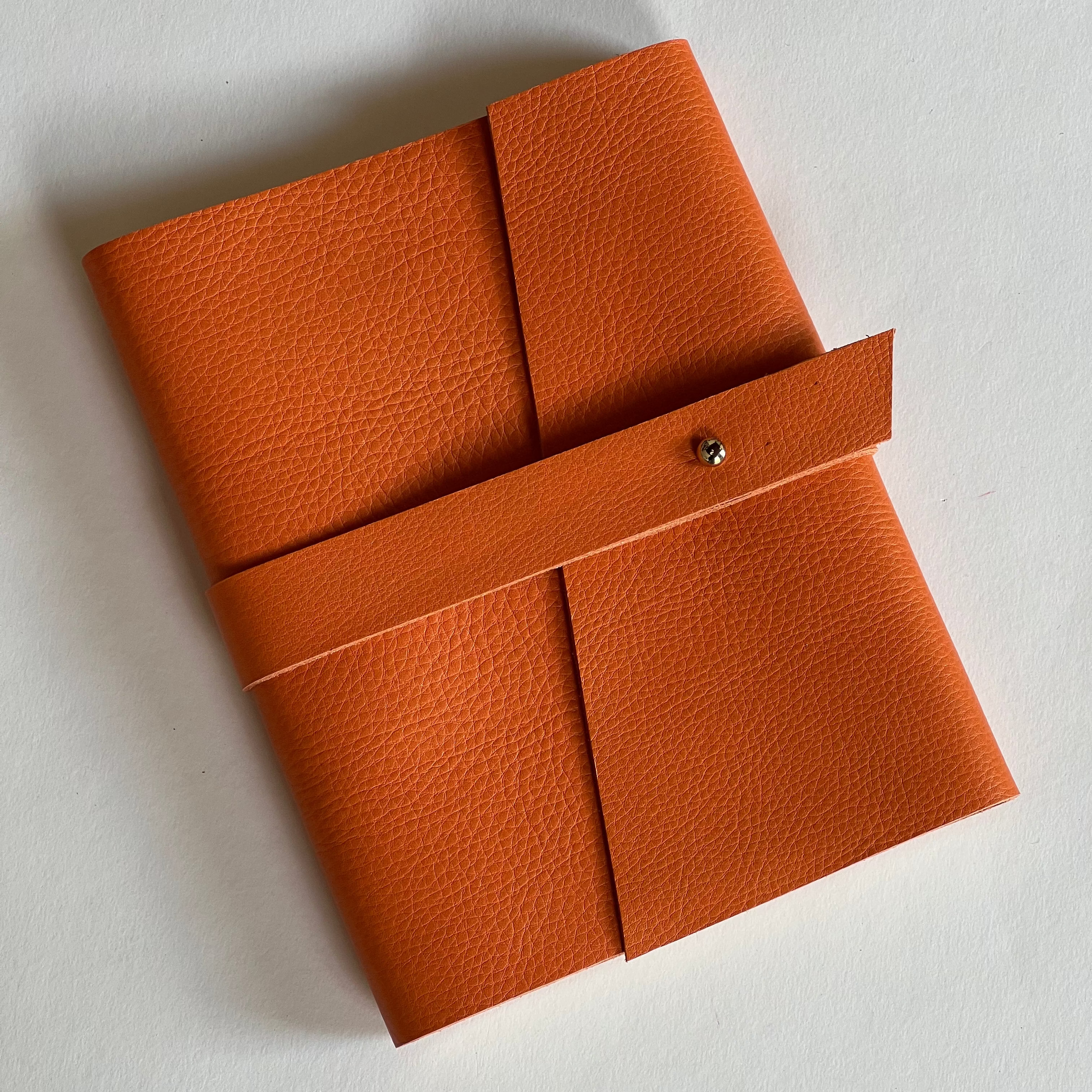 Orange leather notebook