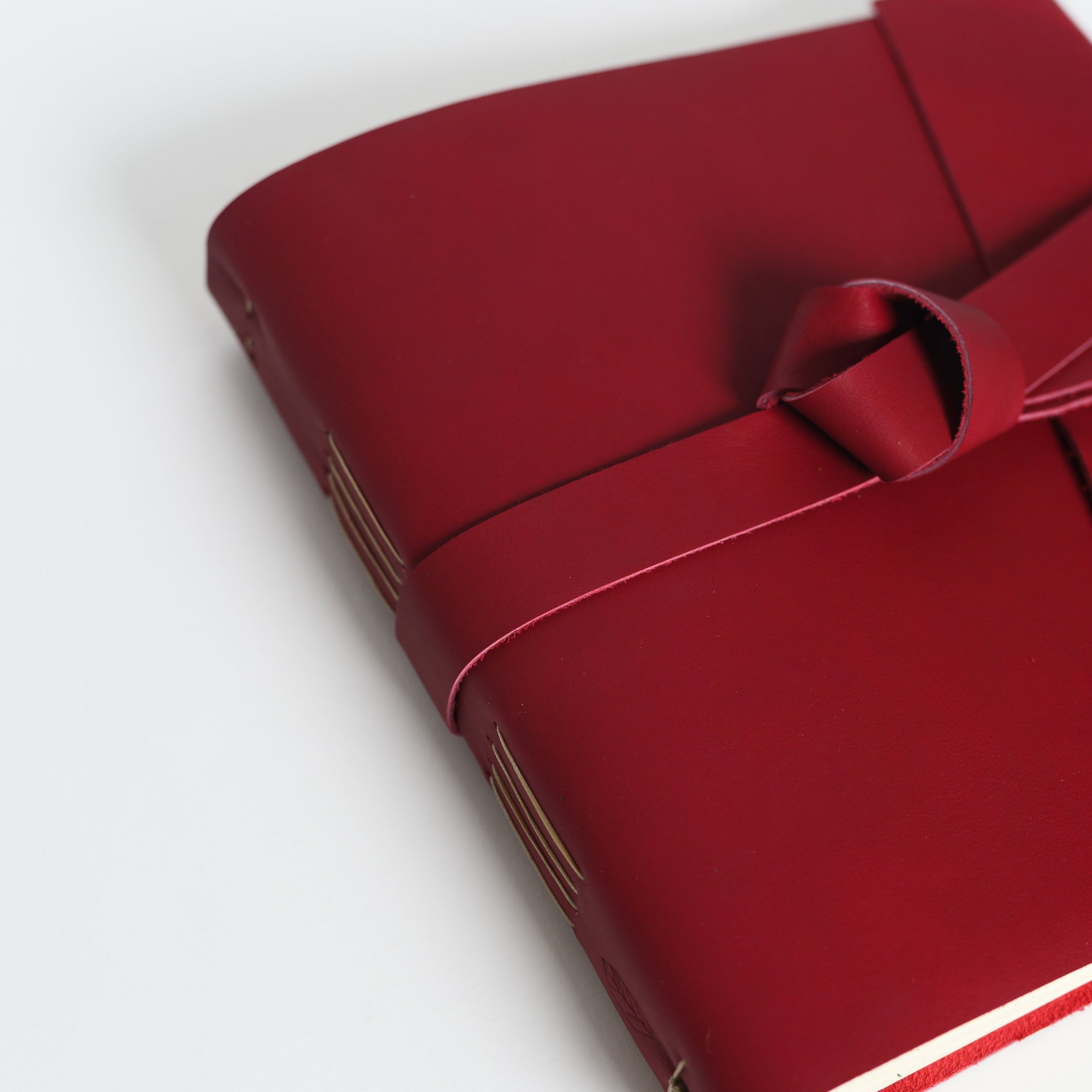 red leather photo album 